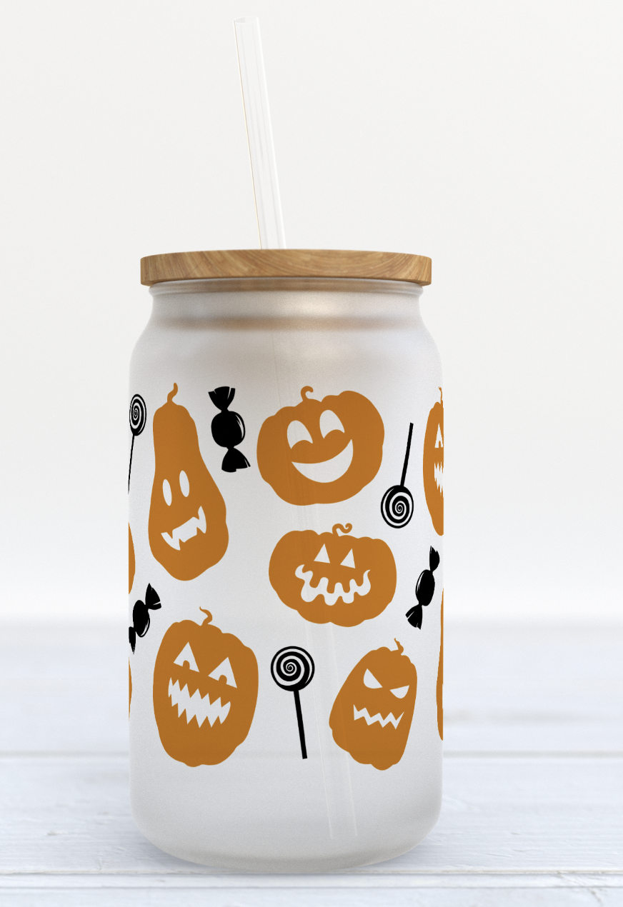Halloween pumpkin beer, coffee glass cans, witch, - Storm And Sky