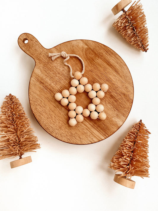 Macrame Ornament | Wooden Star Christmas Tree Decor - Storm and Sky Shoppe