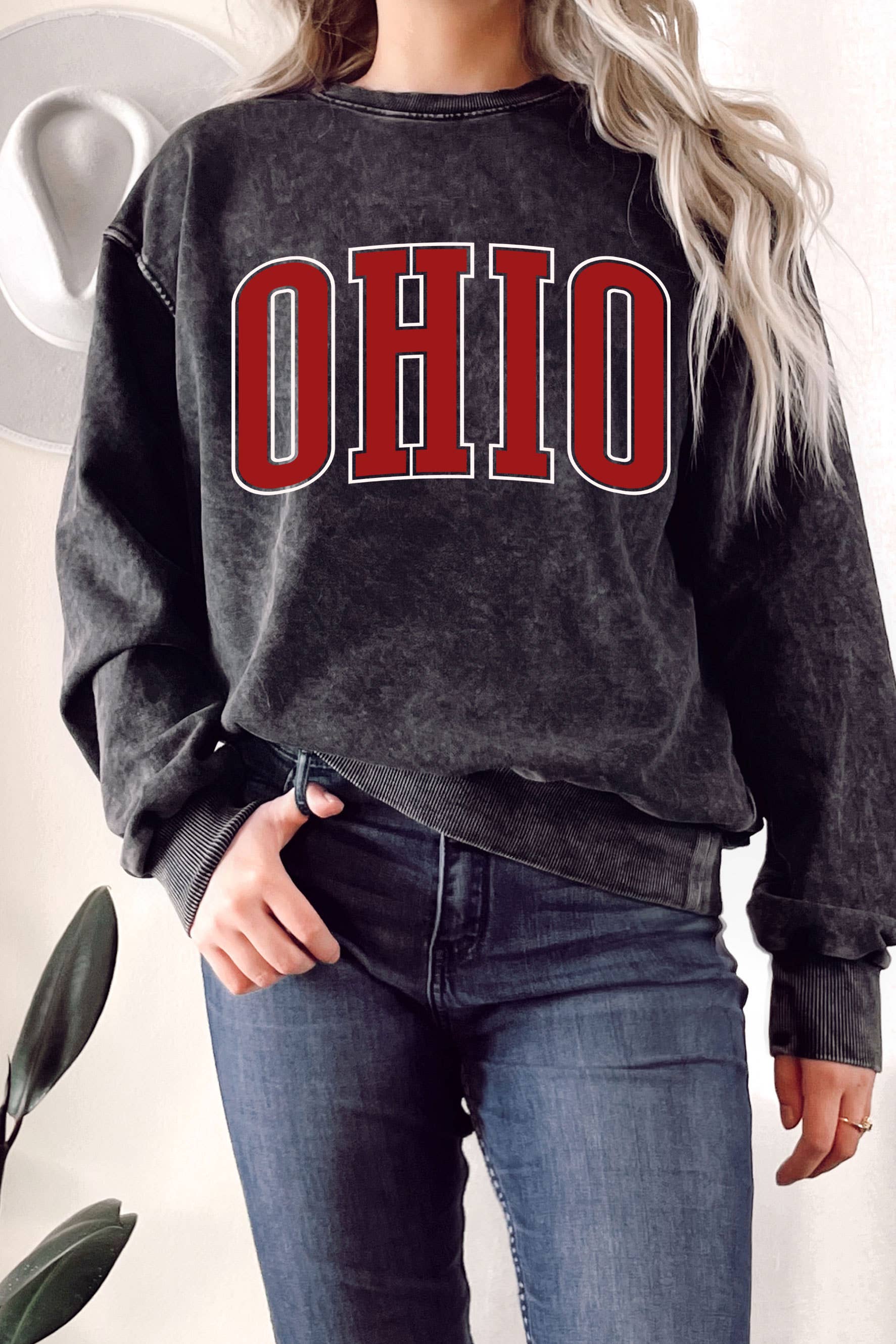 OHIO PUFF MINERAL GRAPHIC TERRY SWEATSHIRT: BLACK - Storm and Sky Shoppe - Rustee Clothing