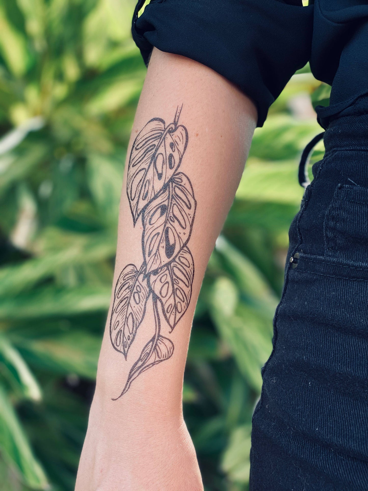 Monstera Vine Temporary Tattoo - Storm and Sky Shoppe