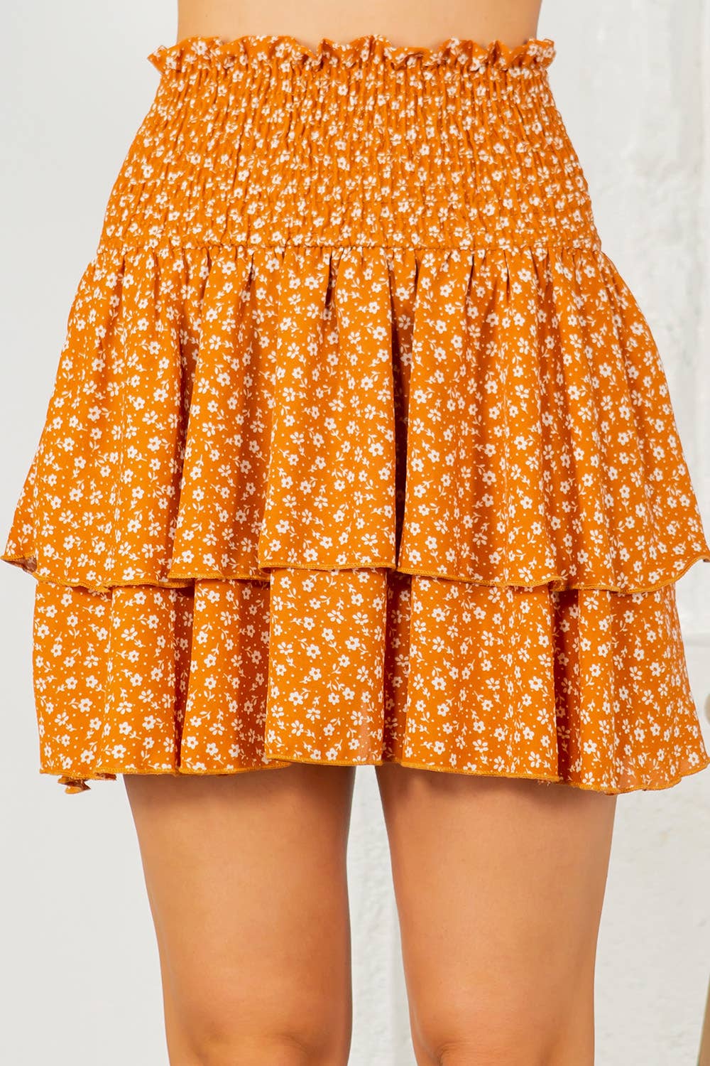 Smocked Tiered Layered Skirt-2 Colors-W - Storm and Sky Shoppe - Orange Farm Clothing